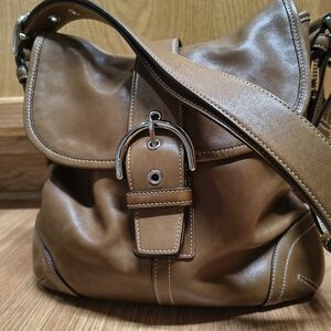 Coach Beige Signature Shoulder Bag